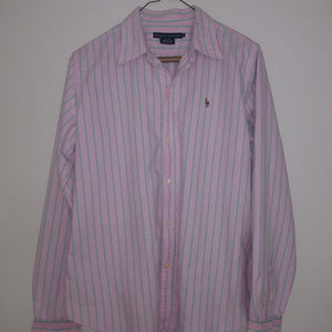 Ralph Lauren Green Striped Button Down